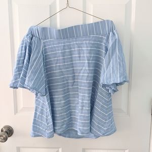 Off the Shoulder Striped Blouse